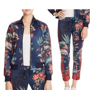 Pam & Gela Navy Floral Bomber Jacket